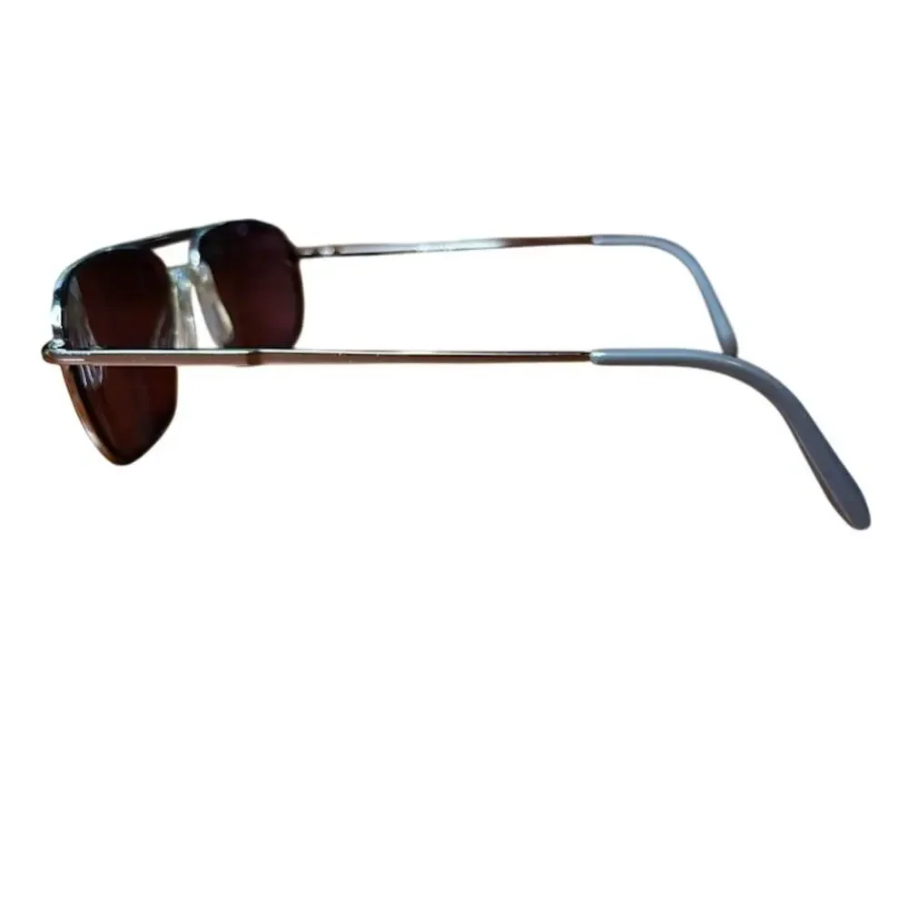 Vintage Stetson Zyloware 058 Aviator Sunglasses Brown Lenses Metal Frame USA